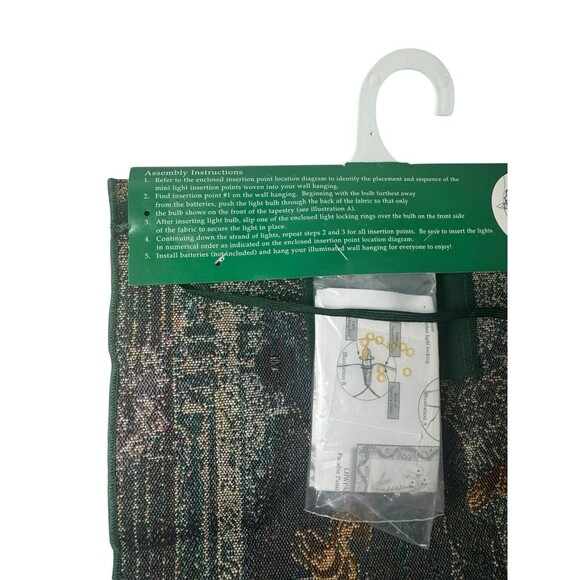 Manual Woodworkers Angel Of Light Tapestry With Lights Wall Hanging 13x18” New - Picture 7 of 9